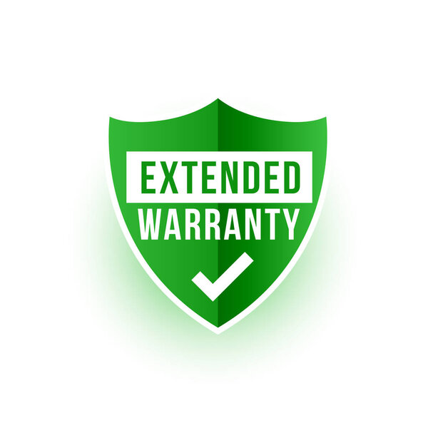 certified extended warranty service label with security shielded sign vector