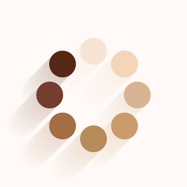 İnsan ten rengi ton dairesel palet tasarım vektörü
