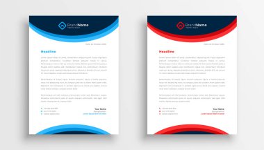 Şirket antetli antetli koleksiyon bir iş kırtasiye vektörü