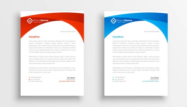 kırmızı ve mavi profesyonel antetli düzenleme resmi bir belge vektörü