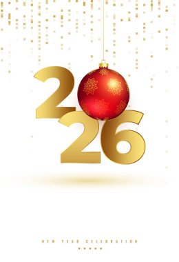 2026 yeni yıl ışıl ışıl efektli bayrağı