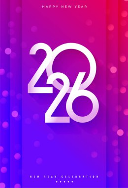 güzel mutlu yıllar 2026 dilek poster vektörü