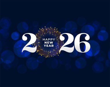 Bokeh etkisi vektörlü mutlu yıllar 2026 davetiye kartı