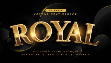 Düzenlenebilir altın kraliyet metin efekti maket vektörü ile harf