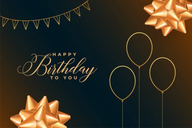 Dekoratif elementler vektörüyle zarif bir doğum günü kutlaması arka planı