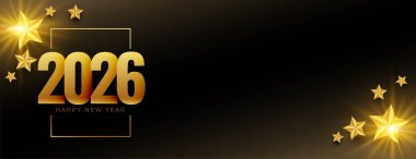 happy new year 2026 dark wallpaper with stars decor vector