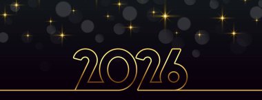 Yeni yılın kutlu olsun 2026 altın metin satır biçimi vektörü