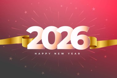 Havai fişek patlatma vektörüyle 2026 yılının kutlu olsun.