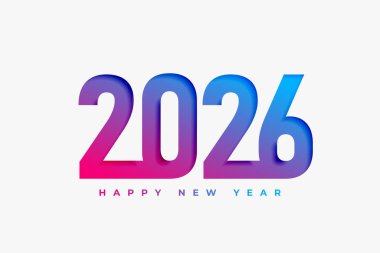 Kağıt kesim biçimi vektöründe 2026 yeni yıl tatil arkaplanı