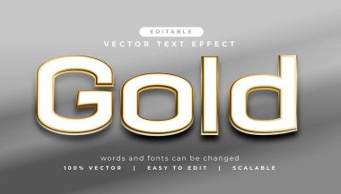 düzenlenebilir beyaz altın metin efekti şablon vektörü