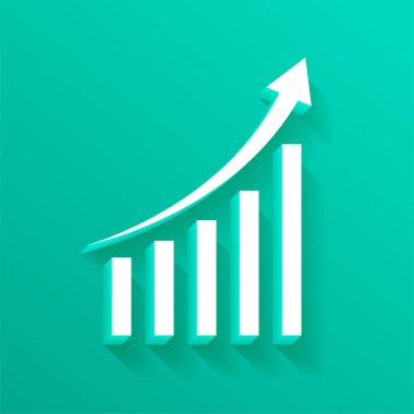 Finansal başarı vektörü için 3d yükselen büyüme oku grafik arkaplanı