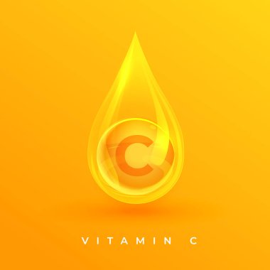 C vitamini mineral citrus serum damlası tasarım vektörü