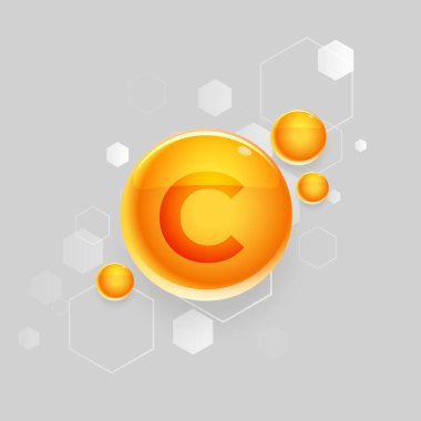 Doğal C vitamini kapsül arkaplan tasarım vektörü