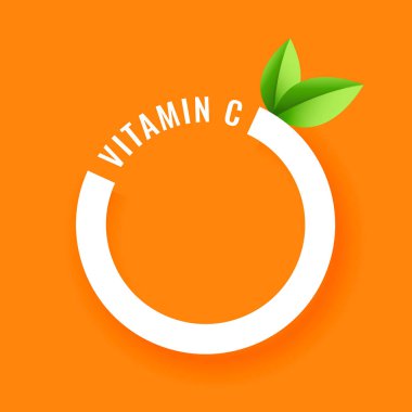 kağıt kesimi C vitamini turunçgil beslenme logosu yapraklı vektör