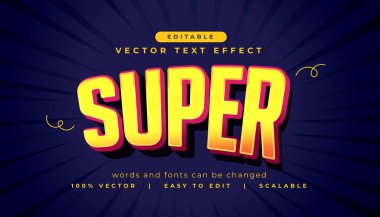 süper düzenlenebilir metin biçimi efekti şablon tasarım vektörü