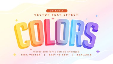 3d biçim renkleri düzenlenebilir yazı tipi efekti vektörü