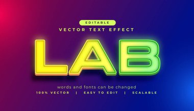 parlayan düzenlenebilir laboratuar metin etkisi şablonu