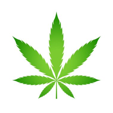 izole edilmiş yeşil organik marihuana yaprağı tasarım vektörü