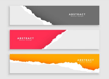 Kağıt yırtılmış biçim vektöründe göz alıcı modern web iş kaydırma düzeni