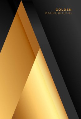 soyut premium siyah altın şekil arkaplan vektörü
