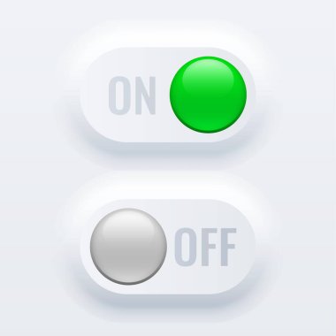 3d biçimi açılıp kapanan kaydırma düğmesi vektörü