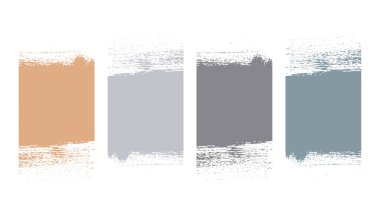 Fırça etkisi vektörlü dört grunge kaba doku pankartı koleksiyonu