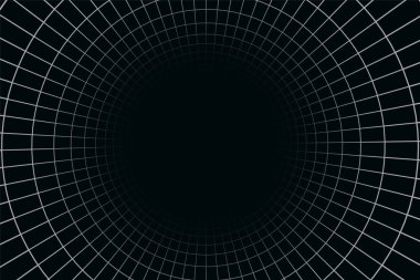 Siyah arkaplan tasarımında soyut tünel kablo düzeni