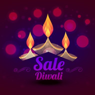 Diwali Satılık Tasarım renkli diya çizim ile