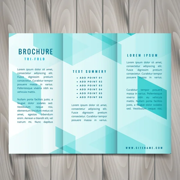 Polygonal trifold brochure design — Stock Vector