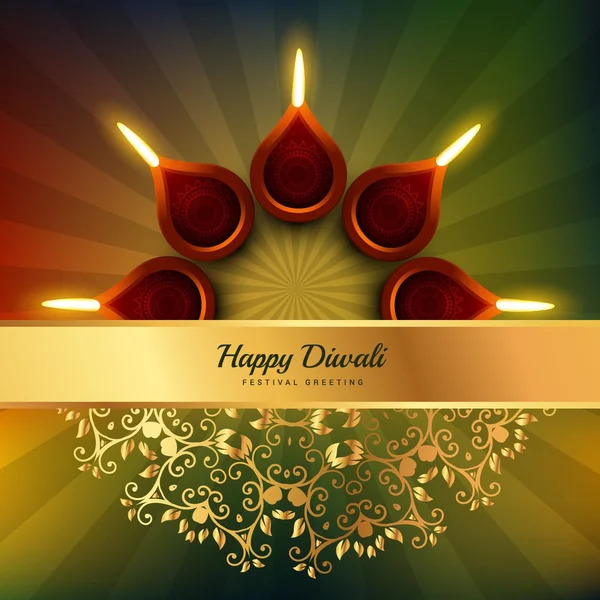 Diwali festival diya fond design — Image vectorielle