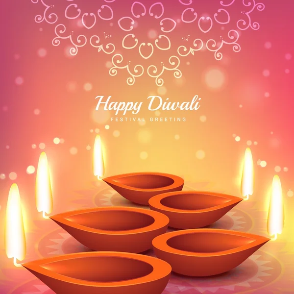 Indiase diwali festival groet ontwerp achtergrond — Stockvector