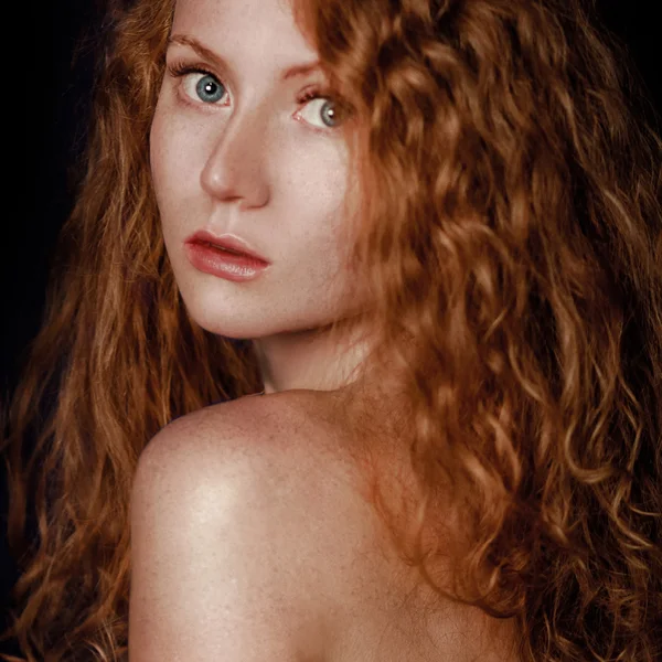 Руде волосся. мода дівчина портрет — стокове фото