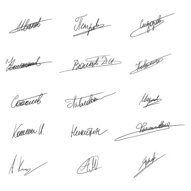 Hand Written Russian Signatures.