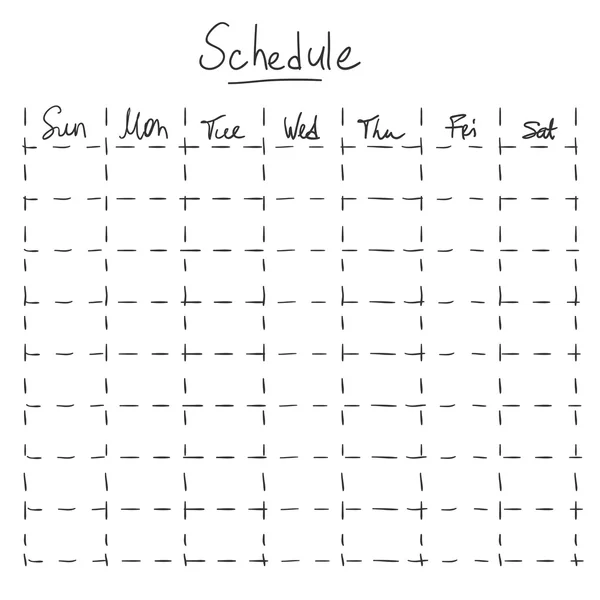 Handgezeichnete Fahrplan-Skizze — Stockvektor