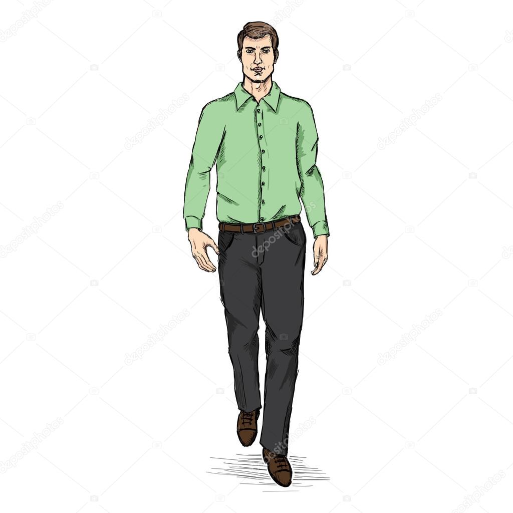 sketch of man full body