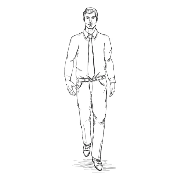 Modèle vectoriel homme croquis — Image vectorielle