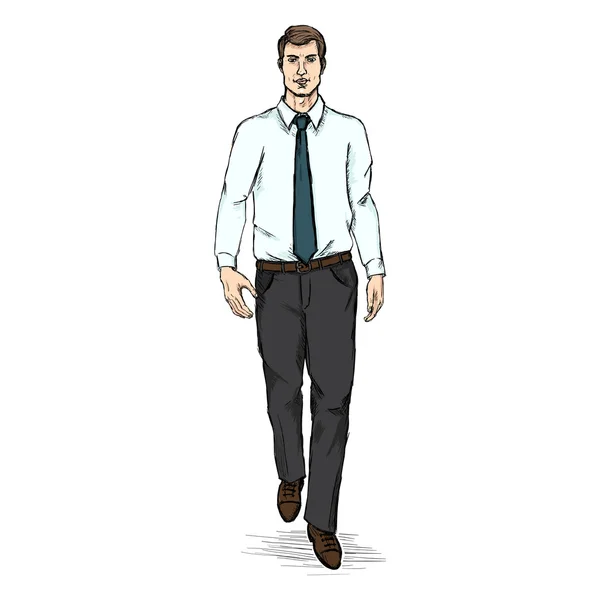 Vector Sketch Man Model — Stock Vector