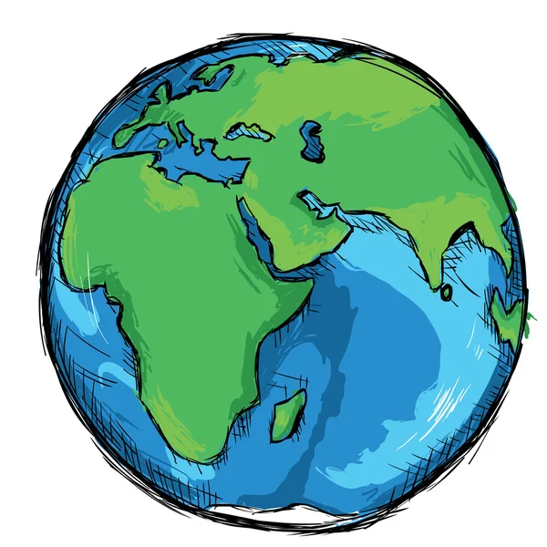 Kleur schets Globe — Stockvector