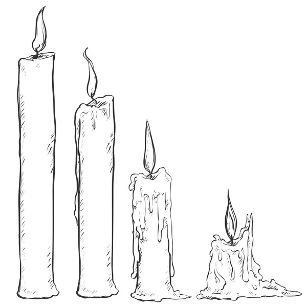 Sada svíček skica. — Stockový vektor