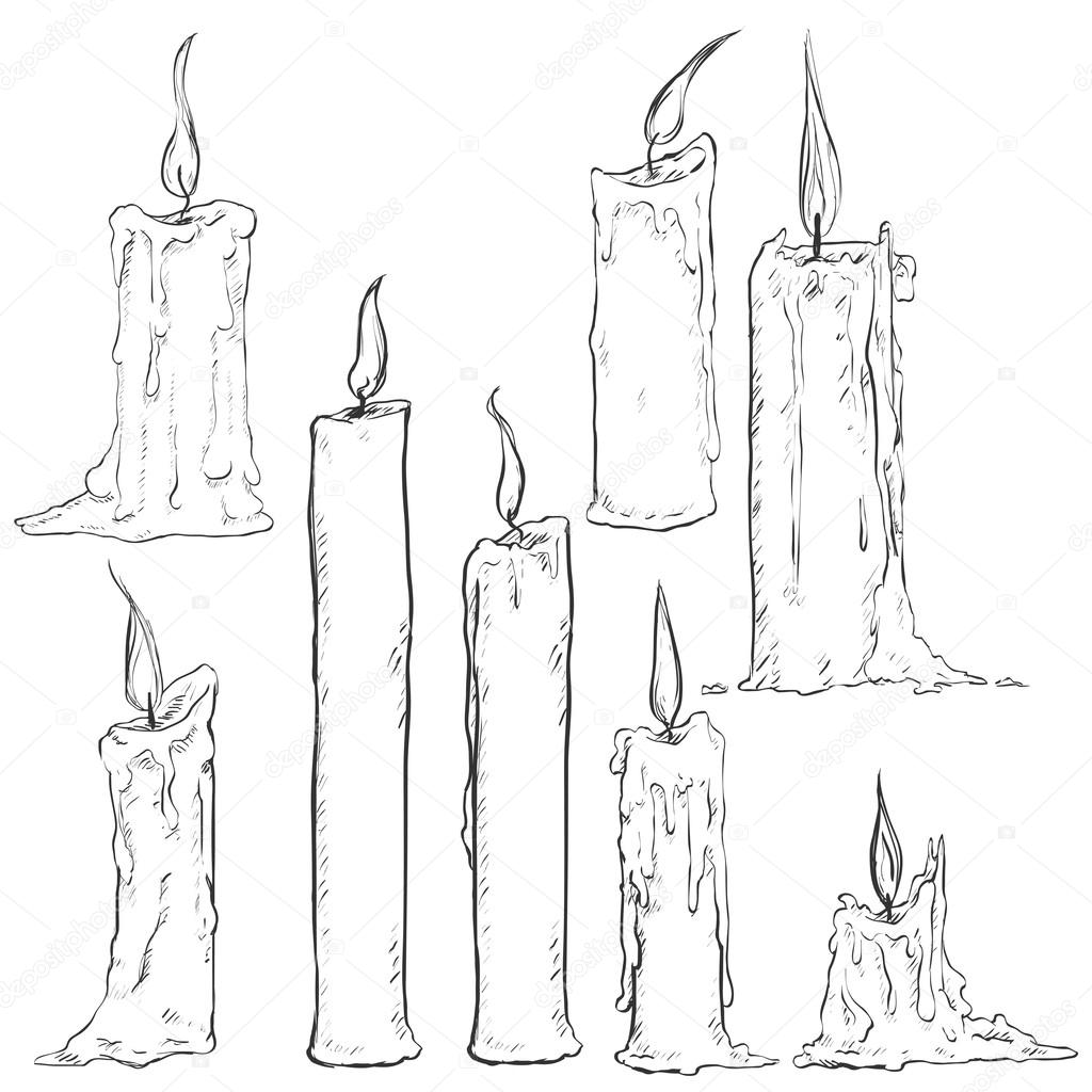 关于儿童绘画卡通版蜡烛的简笔画教程画法 肉丁儿童网