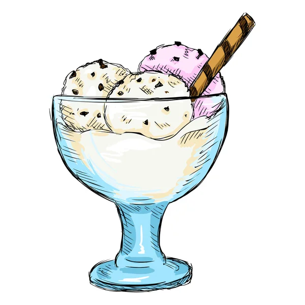 冰淇淋圣代 — 图库矢量图片