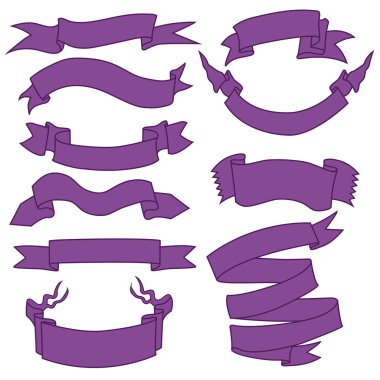 Set of Purple Ribbons clipart