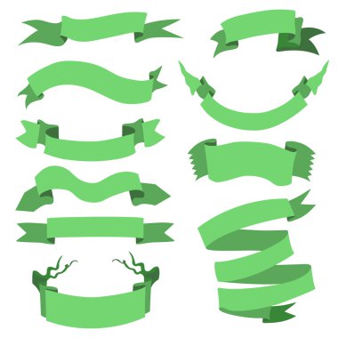 Set of Green Ribbons clipart