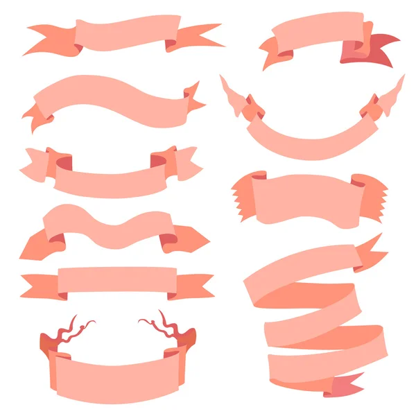 Set of  Pink Ribbons — Stock Vector