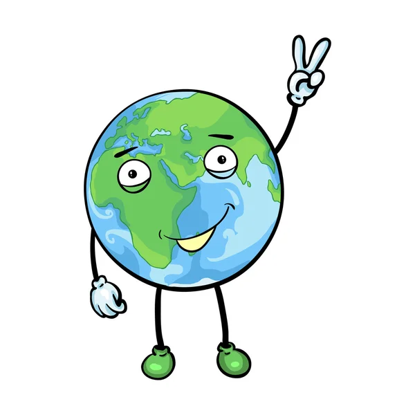 Cartoon Globe Character — Stockový vektor