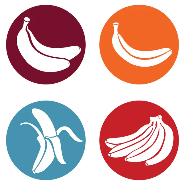 Sada ikon, banán — Stockový vektor