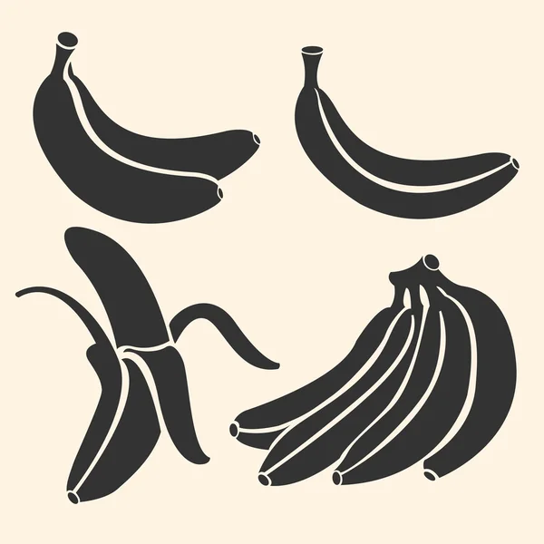 Set of Banana Icons — Stock Vector