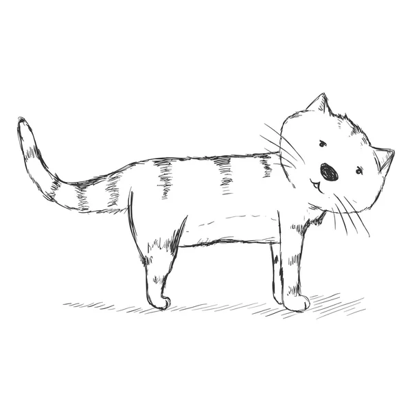 Croquis drôle de chat — Image vectorielle