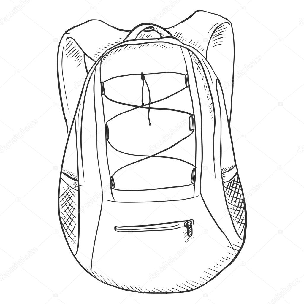 Sketch Sport Backpack Stock Vector Image by ©nikiteev #110869958