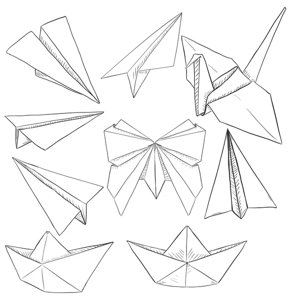 Set de obiecte Origami — Vector de stoc